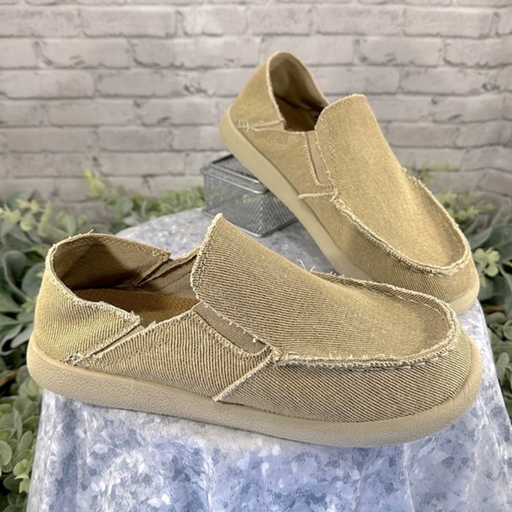 Aloha Island “Nolan” Tan Moc Toe Ultralight Canvas Slip-on Casuals Men’s 7M✨EUC